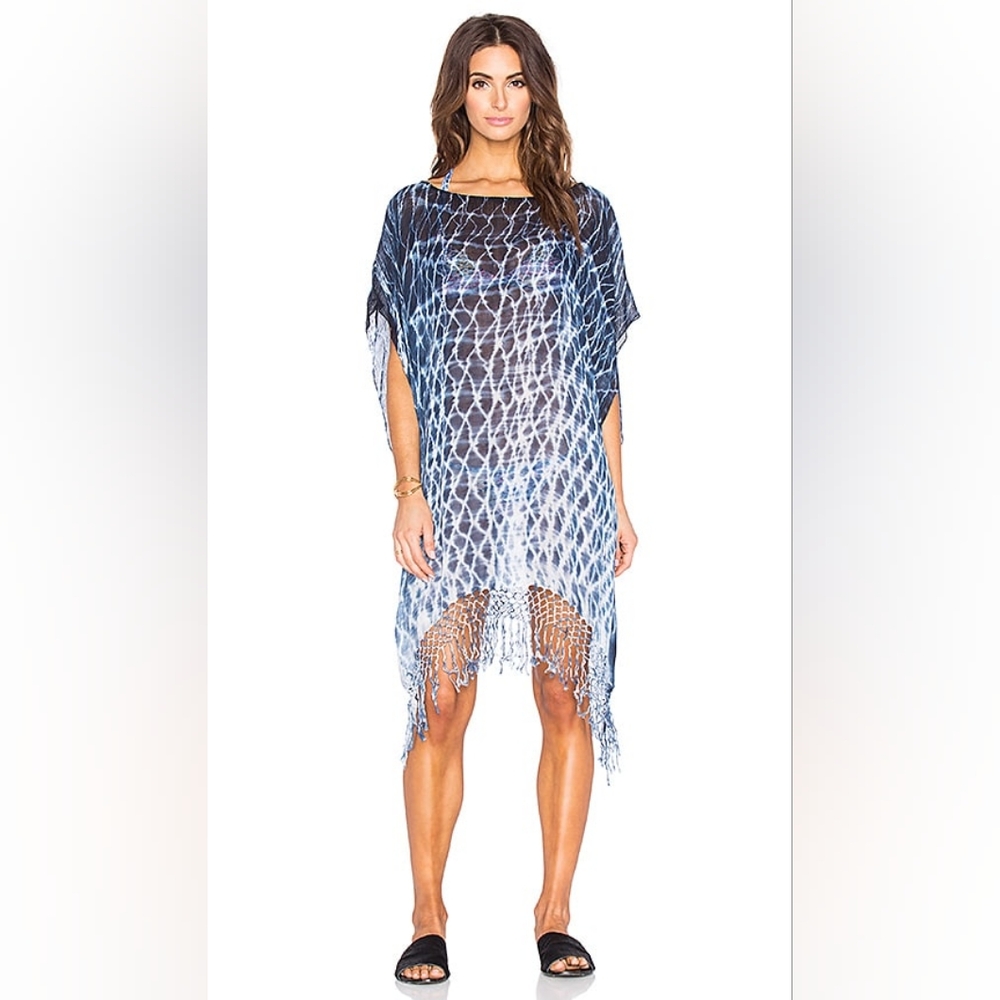 Gypsy 05 Global Village Blue Tie-Dye Women's Swim Cover-up One Size